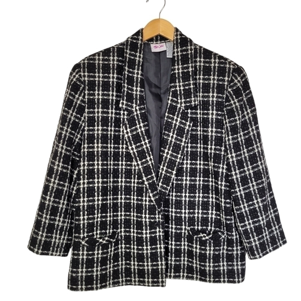 Vintage TanJay Single Button Tweed Blazer